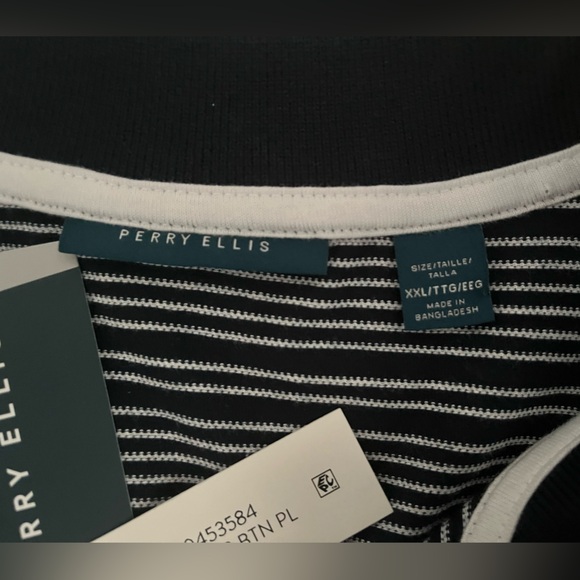 Perry Ellis 100% Cotton Short Sleeve Knitted Stripe Polo sz XXL - Picture 12 of 15